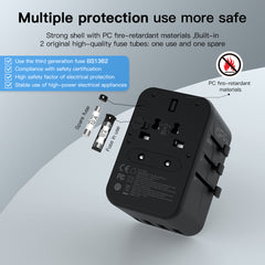 محول سفر عالمي بقوة 45 وات مع شحن سريع USB وType-C PD