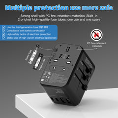 65 Watt Universal Travel Adapter with USB & Type-C PD Fast Charging