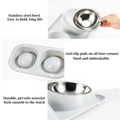 PCA-10 Pet Stainless Steel Food and Water Bowl Set with Non-Slip Base