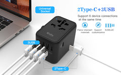 45 Watt Universal Travel Adapter with USB & Type-C PD Fast Charging