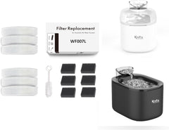 WF007L Knox Pet Water Fountain Filter Kit – 6 Carbon Filters, 6 Sponge Filters & Steel Brush (2-Pack)