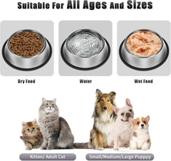 PCA-12 Stainless Steel Pet Bowls with Non-Slip Base