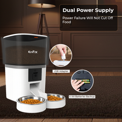 QQ009 Smart Dual Bowl Automatic Pet Feeder 6L