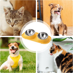 PCA-10 Pet Stainless Steel Food and Water Bowl Set with Non-Slip Base