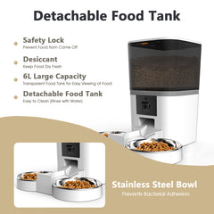 QQ009 Smart Dual Bowl Automatic Pet Feeder 6.5L