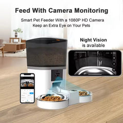 QQ009 Smart Dual Bowl Automatic Pet Feeder 6.5L