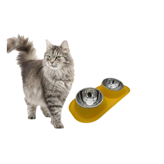 PCA-10 Pet Stainless Steel Food and Water Bowl Set with Non-Slip Base