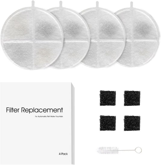 WF006 Knox Water Fountain Filter Pack – Super Filter, Sponge Filter & Brush (4-Pack)