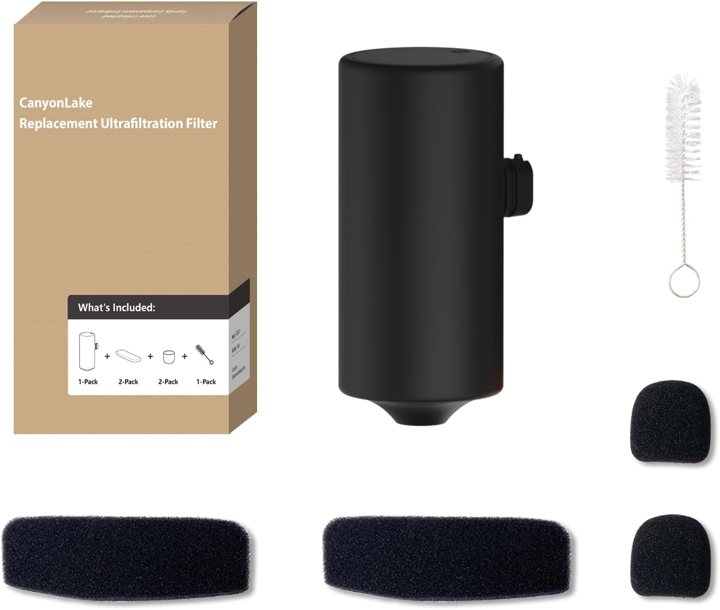 WF007 Knox Pet Fountain Filter Pack – 1 Super Filter, 4 Sponge Filters & Steel Brush (2-Pack)