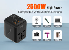 20 Watt Universal Travel Adapter with USB & Type-C PD Fast Charging