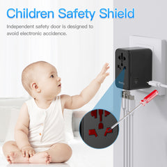 45 Watt Universal Travel Adapter with USB & Type-C PD Fast Charging