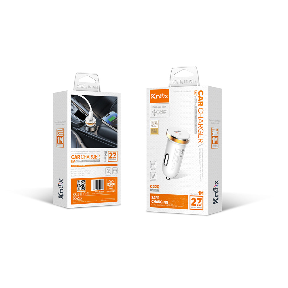 27W Mobile Car Charger with PD Fast Charging