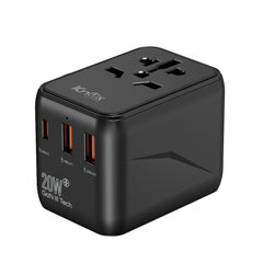 20 Watt Universal Travel Adapter with USB & Type-C PD Fast Charging