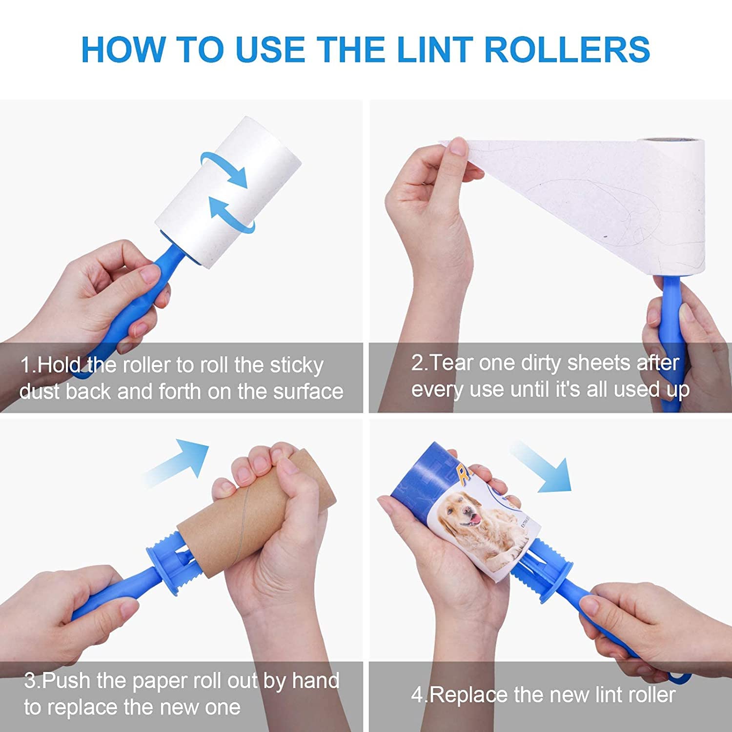 PCA-05 Extra Sticky Reusable Pet Lint Roller Hair Remover