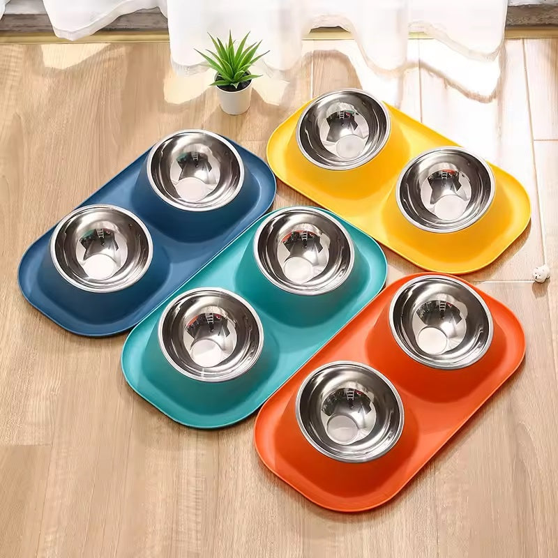 PCA-10 Pet Stainless Steel Food and Water Bowl Set with Non-Slip Base