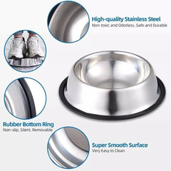 PCA-12 Stainless Steel Pet Bowls with Non-Slip Base