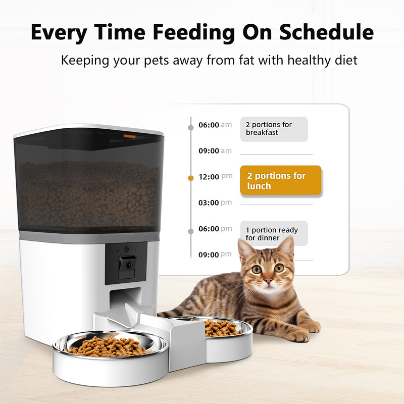 QQ009 Smart Dual Bowl Automatic Pet Feeder 6.5L